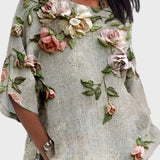 Kateřina - Damska bluzka z aplikacją 3D w kwiaty