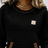 Mies - Strukturalny sweatshirt w kolorze blokowym z okrągłym dekoltem