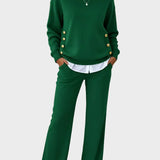 Lena - Elegancki zestaw swetrowy z guzikami ✨