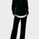 Lena - Elegancki zestaw swetrowy z guzikami ✨