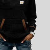 Mies - Strukturalny sweatshirt w kolorze blokowym z okrągłym dekoltem