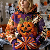 Hoodie Patchwork na Halloween o Północy