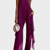 Viola - Elegancki Komplet Halter z Spodniami