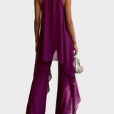 Viola - Elegancki Komplet Halter z Spodniami