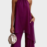 Viola - Elegancki Komplet Halter z Spodniami