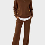 Lena - Elegancki zestaw swetrowy z guzikami ✨