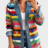 Caroline - Vintage Print Denim Jacket