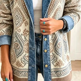 Savannah - Retro Boho Patchwork Jeansowa Kurtka